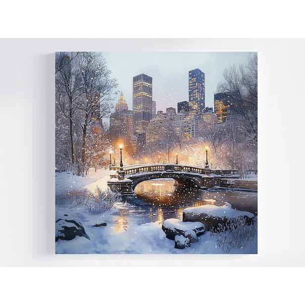 Obraz Na Plátně Canvas Město New York Nyc Central Park Most Zima 60x60