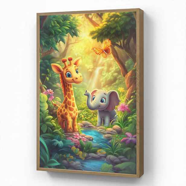 OnlyWow DOBÍJECÍ NOČNÍ LAMPIČKA Žirafa - slon - květiny - džungle 70x100 cm