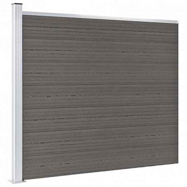vidaXL Plotový dílec WPC 175 x 146 cm šedý