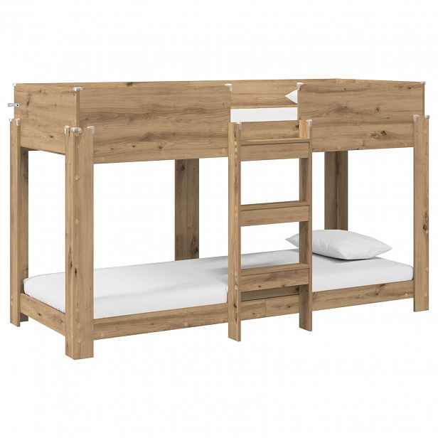 vidaXL Patrová postel pro děti Artisanový dub 75 x 190 cm
