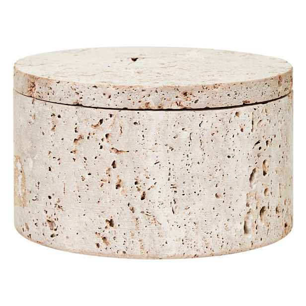 Dekorativní kamenný úložný box v přírodní barvě ø 14x8 cm Tibor – Premier Housewares