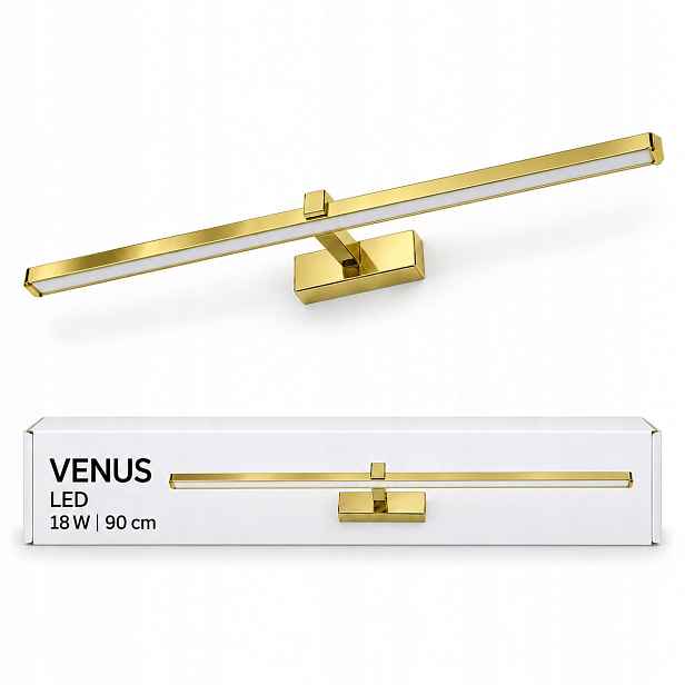 Moderní lampa Venus 18W 90 cm zlatá Led do koupelny 4200K IP44 1100lm