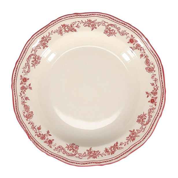 Vínový/slonovinový hluboký  porcelánový talíř ø 23 cm Cyril – S|P Collection