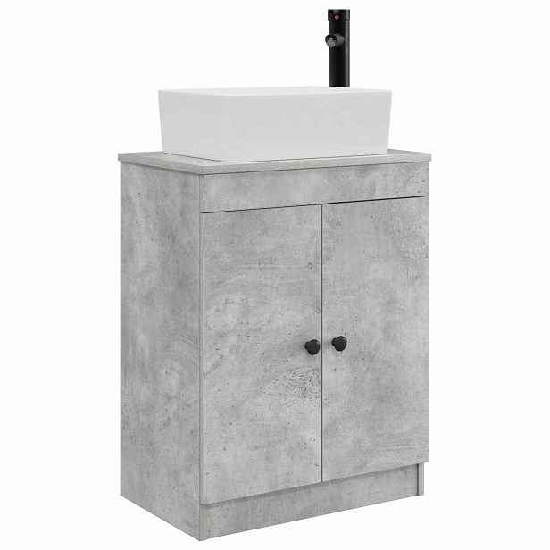 vidaXL Koupelnová skříňka se dřezem Betonově šedá 54 x 35 x 83 cm