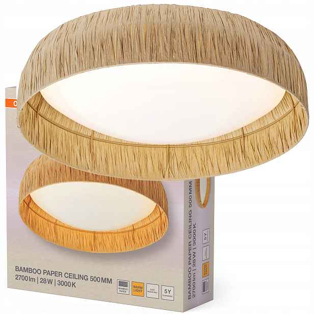 Stropní Svítidlo Led Stropní Svítidlo na omítku 28W 1150lm 3000K z bambusového papíru