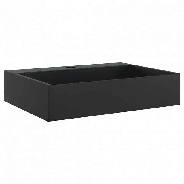 vidaXL Umyvadlo 50x38x11 cm minerální/mramorový kompozit černé