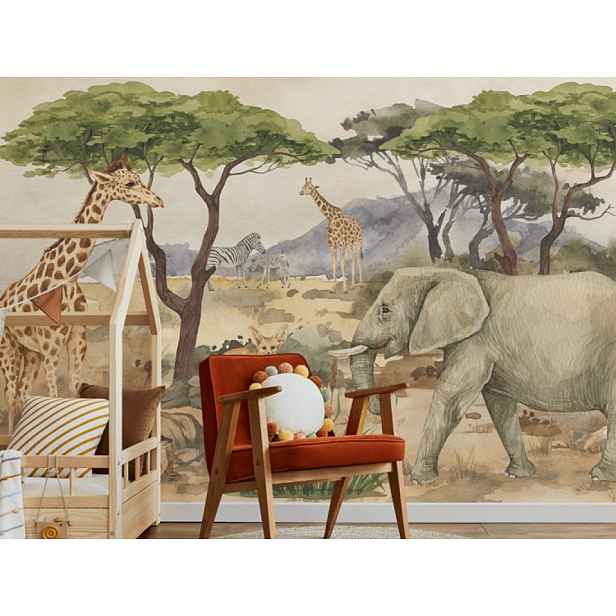 Yokodesign Tapeta Safari zvířátka rozměry: výška 300 cm