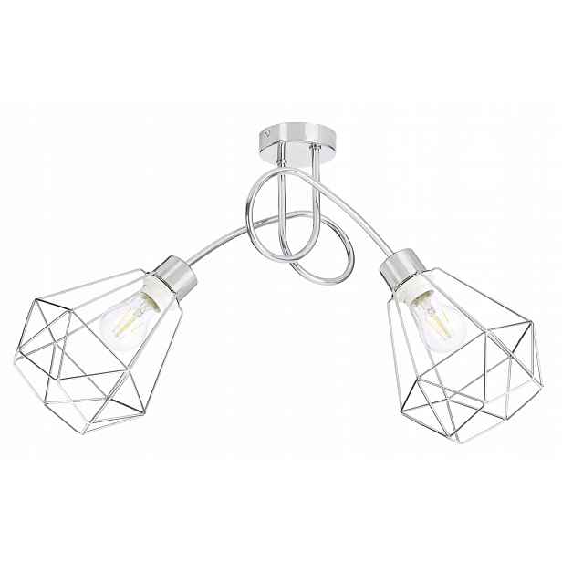 Stropní svítidlo lustr loft na E27 chromové stínítko 2