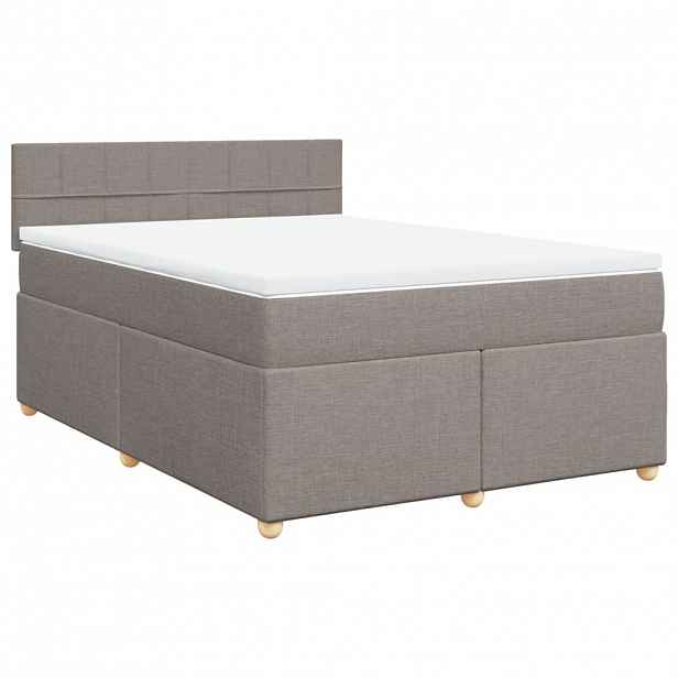 vidaXL Box spring postel s matrací taupe 140x200 cm textil