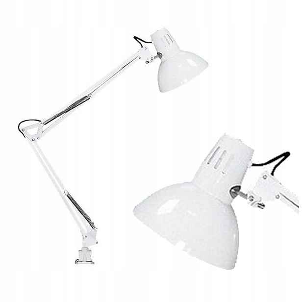 Bílá nastavitelná stolní lampa Arno 4214 na výložníku Rabalux