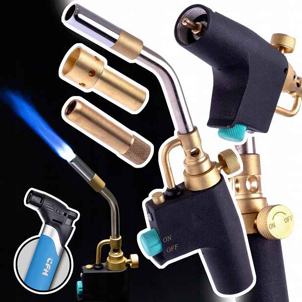 Plynový Hořák Mapp Propan Pro Piezo Pájení, 3 Trysky, Plamen 2800°C Cfh