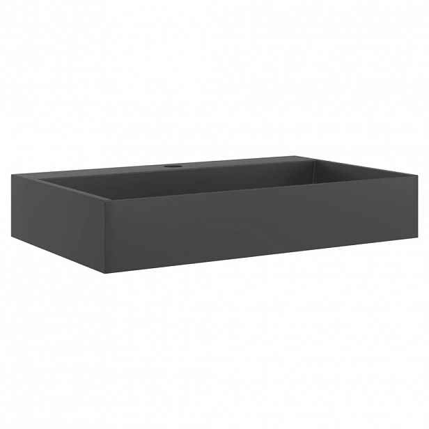 vidaXL Umyvadlo 60x38x11 cm minerální/mramorový kompozit černé