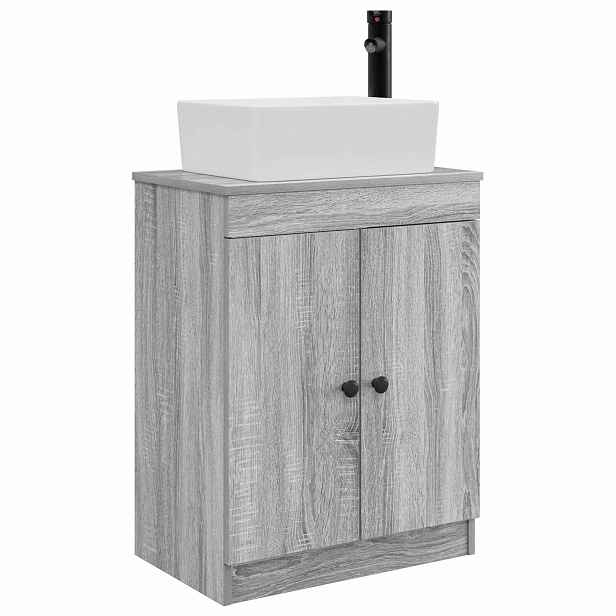 vidaXL Koupelnová skříňka se dřezem Šedý Sonoma 54 x 35 x 83 cm
