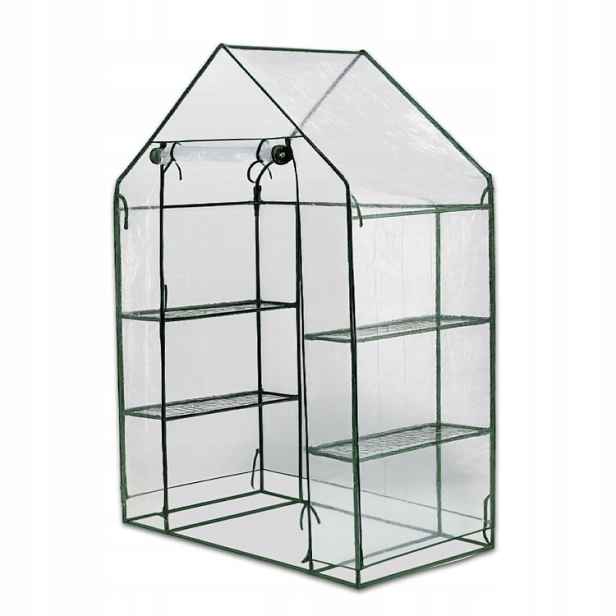 Mini skleník Domek 143 x 73 x 195 cm transparentní 4 police