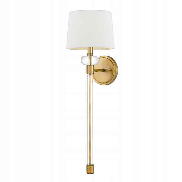 Nástěnná lampa s stínidlem Quoizel Barbour, 1xE14, zlatá/mosaz, 40W