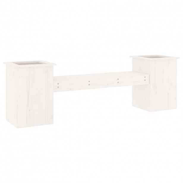 vidaXL Lavice s truhlíky bílá 184,5x39,5x56,5 cm masivní borové dřevo