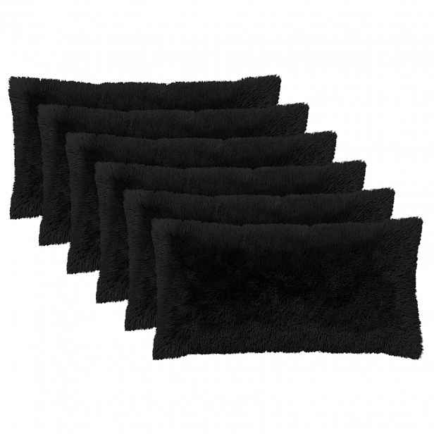 vidaXL Povlak na polštář 6 pcs HEERLEN Černá 40 x 70 cm PV fleece
