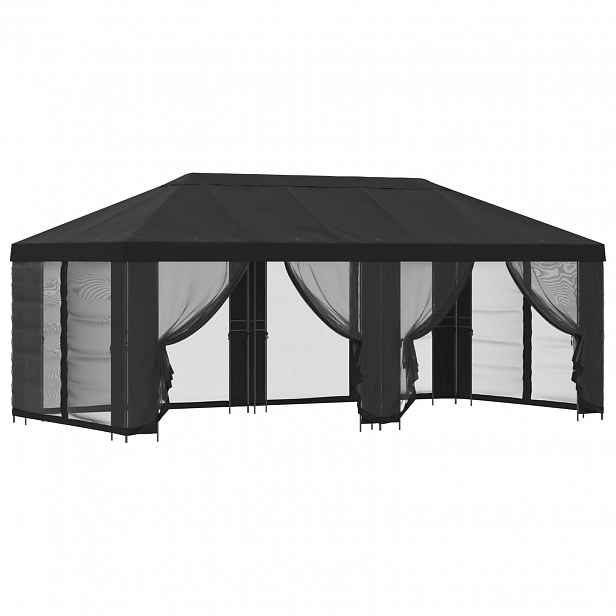 vidaXL Zahradní altán se stěnami 6 x 3 m Antracitová Polyester a ocel