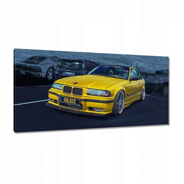 Obrazy 115x55 Zlatý automobil Bmw Auto