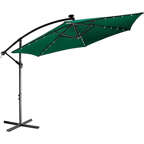 STILISTA zahradní LED slunečník s kličkou průměr 300 cm zelený 88631