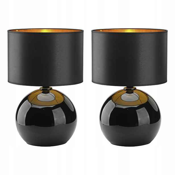 Tk Lighting Sada 2 x Noční Lampa Stolní 54 cm Černá E27