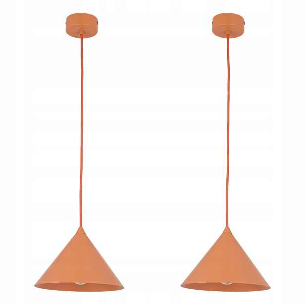 Tk Lighting Sada 2x Závěsná Stropní Svítidlo Pendel Cono Béžová Kov E27