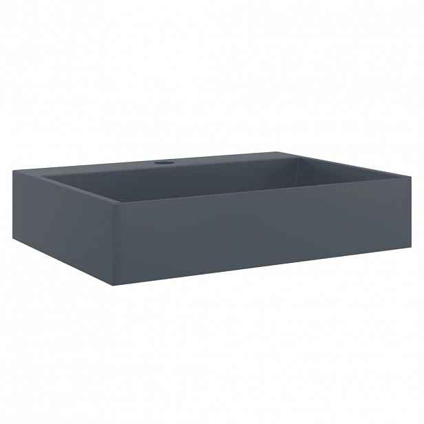 vidaXL Umyvadlo 50x38x11 cm minerální/mramorový kompozit antracitové