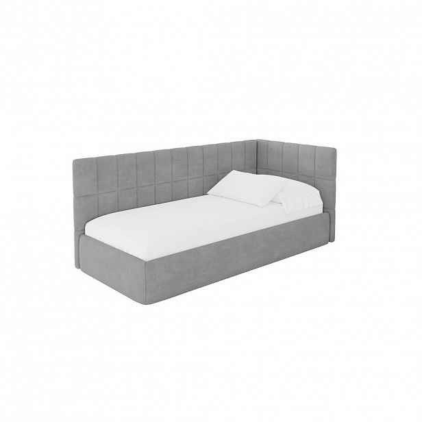 ALTDECOR JEDNOLŮŽKOVÁ POSTEL pro mládež s úložným prostorem, vlevo - TULY 80x200 šedá