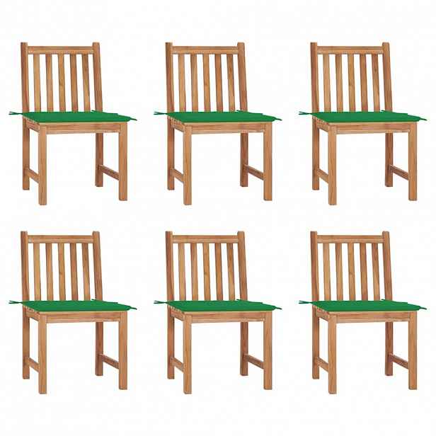 vidaXL Zahradní židle 6 ks s poduškami masivní teak