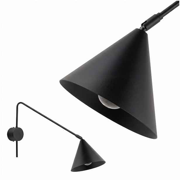 Černá nástěnná lampa Galaxy, moderní pohyblivý zdroj nad pracovní deskou Sigma Lighting