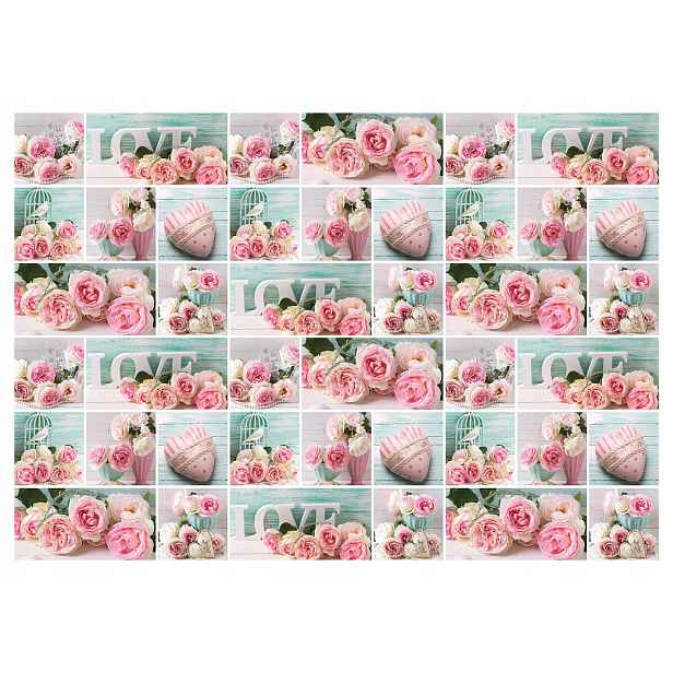 Fototapeta Růže Love srdce klece 416x254 květy růžové romantické lepidlo