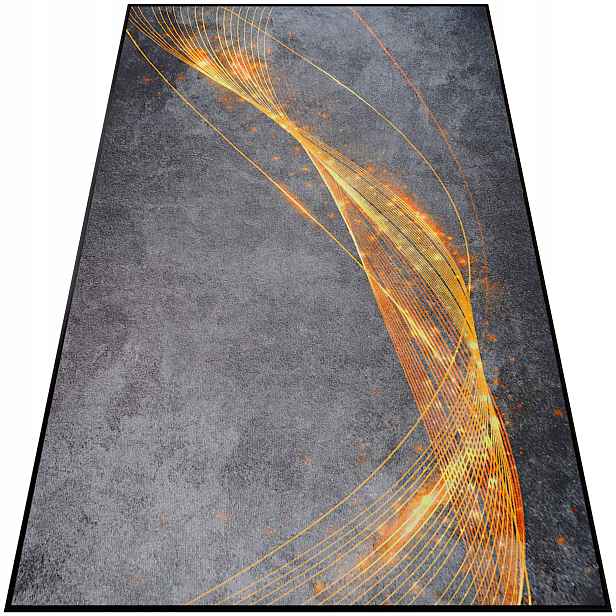 Koberec Do Obývacího Pokoje 120x160 Moderní Šedý Černý Módní Velký Podgumovaný Podložka