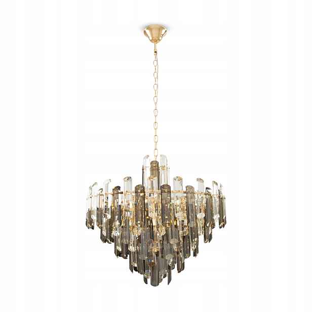 Křišťálový lustr glamour Flare Maytoni 8x40W, zlatá mosaz