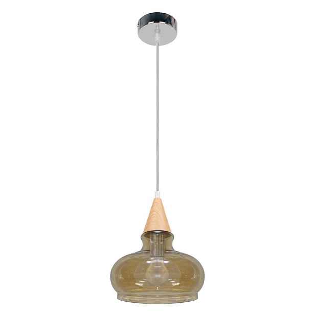 Skleněná závěsná lampa, kouřové stínidlo, 60W, E27, Enriks 1