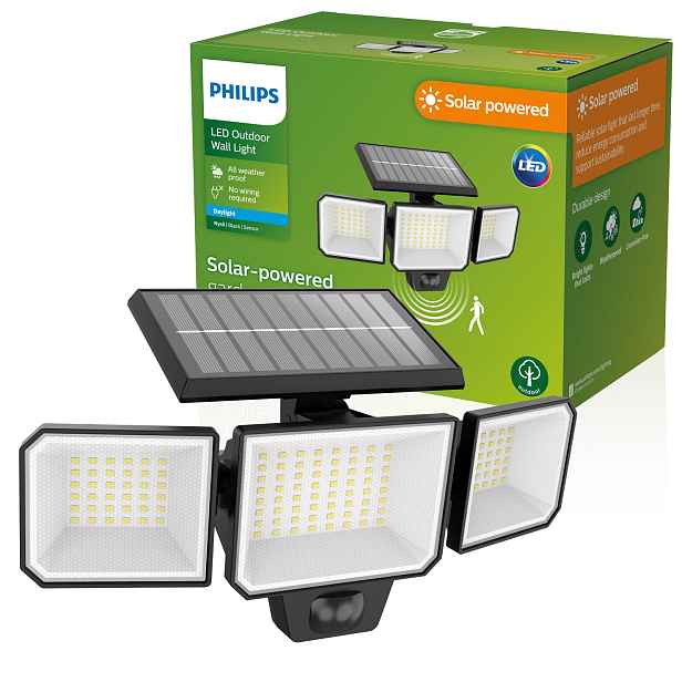 Solární Lampa Led Zahradní Osvětlovač Senzor Pohybu A Soumraku Philips