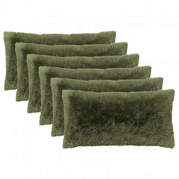 vidaXL Povlak na polštář 6 pcs HEERLEN Zelená 40 x 70 cm PV fleece