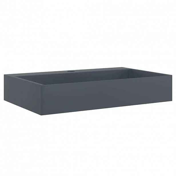 vidaXL Umyvadlo 60x38x11 cm minerální/mramorový kompozit antracitové