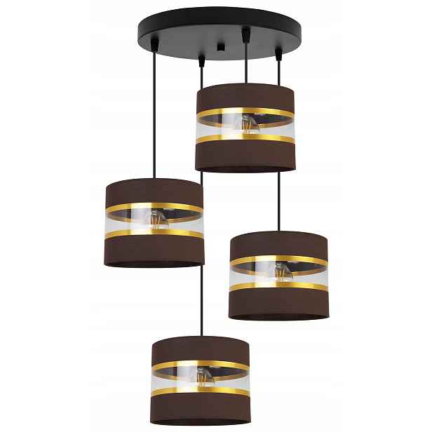 Závěsná Stropní Lampa Lustr Glamour Stínidlo Do Obývacího Pokoje Jídelny Zlatá