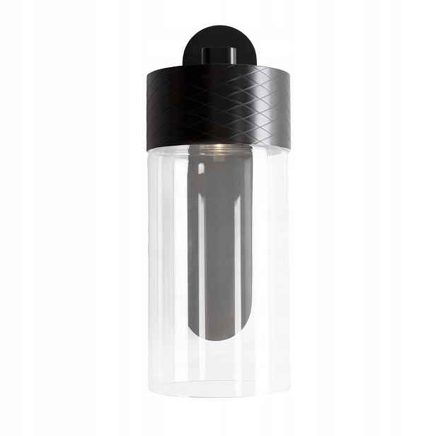 Maxlight Led nástěnné svítidlo 7W Fusion moderní černé skleněné