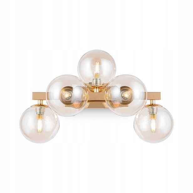 Nástěnná lampa zlatá jantarové skleněné koule 5 bodů 38 cm Maytoni