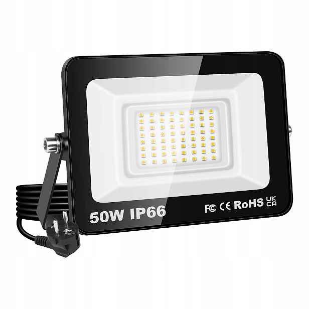 Faretto Led 50W 5000LM IP66 Zahradní reflektor se zástrčkou