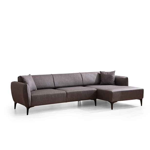 Hanah Home Rohová sedací souprava Belissimo 270 cm tmavě šedá pravá