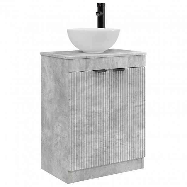 vidaXL Koupelnová skříňka se dřezem Betonově šedá 54 x 35 x 83 cm
