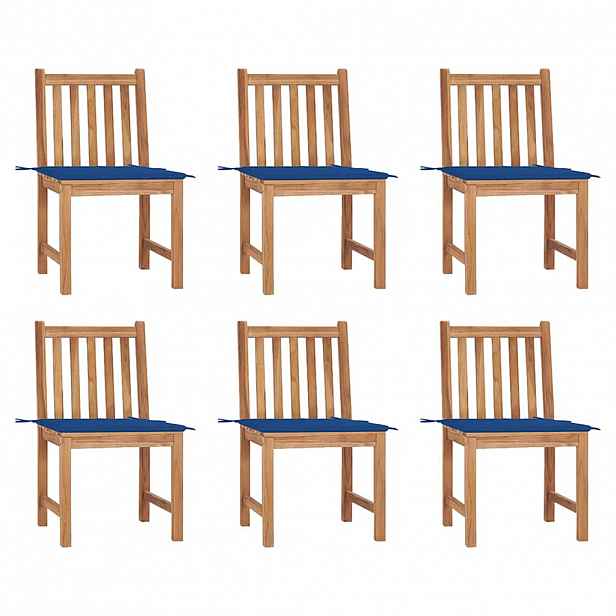 vidaXL Zahradní židle 6 ks s poduškami masivní teak