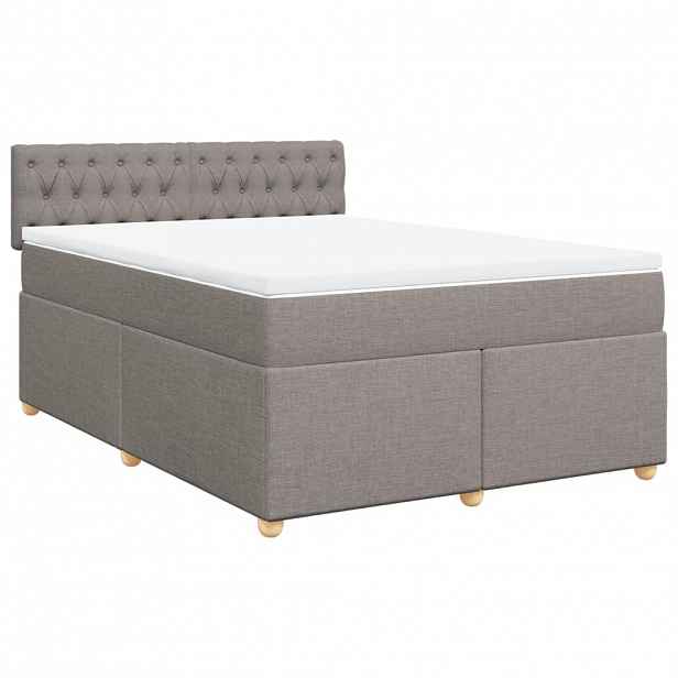 vidaXL Box spring postel s matrací taupe 140x200 cm textil