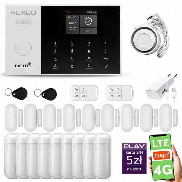 Bezdrátový alarm WiFi Gsm 4G, Tuya alarmová sada Huxgo HXA005 R9D9