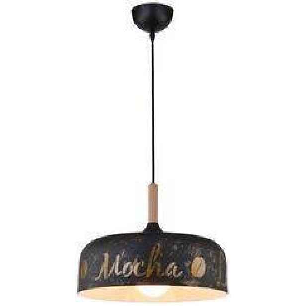 Černo-zlatá kuchyňská závěsná lampa 1xE27 Mocca
