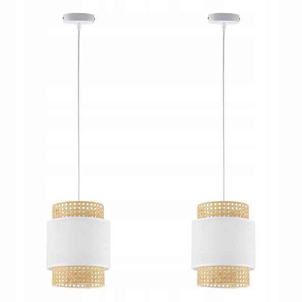 Tk Lighting Sada 2x Závěsná lampa Boho White 6528