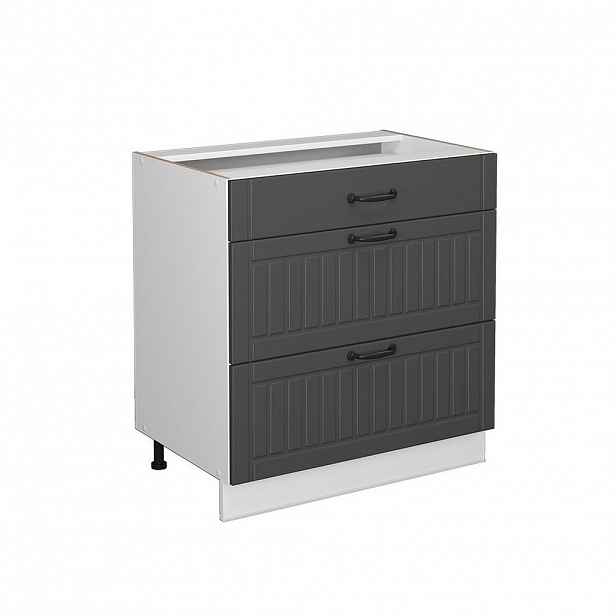Vicco SKŘÍŇKA DO KOUPELNY Fame-Line Antracit 80 x 82 cm se 3 zásuvkami, bez pracovní desky