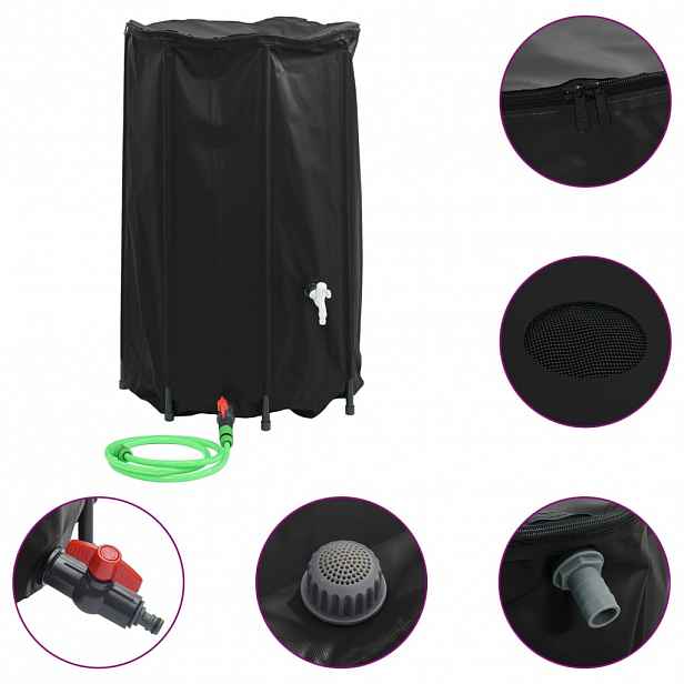 vidaXL Nádrž na vodu s kohoutkem skládací 500 l PVC